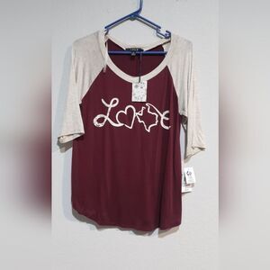 LDLA Texas Womens Borhot Made in USA Shirt Size M